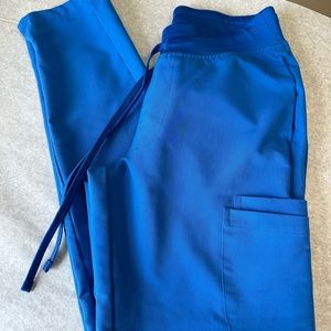 Mandala 6 pocket slim scrub pants XXS petite Royal blue